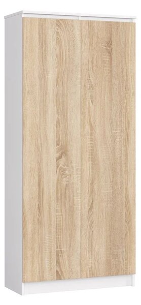 Polcos szekrény 80 cm VALESTRA - fehér / sonoma tölgy