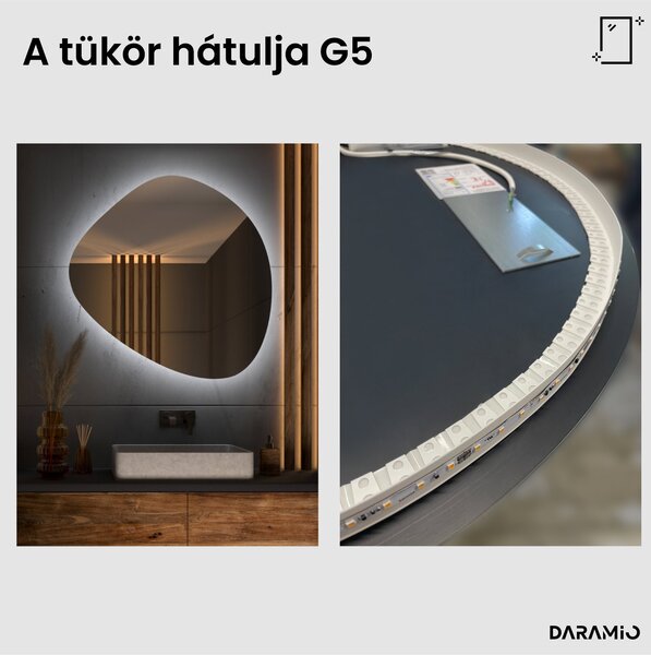Atipikus fürdőszoba tükör LED világítással G5