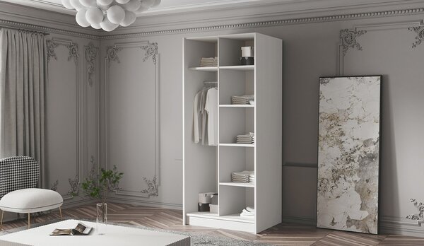Tükrös gardrób 100 cm LUNES 3 - kasmír / fekete fogantyú