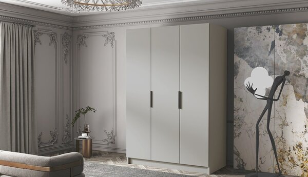 Gardróbszekrény 150 cm COVO 1 - kasmír / fekete fogantyúk