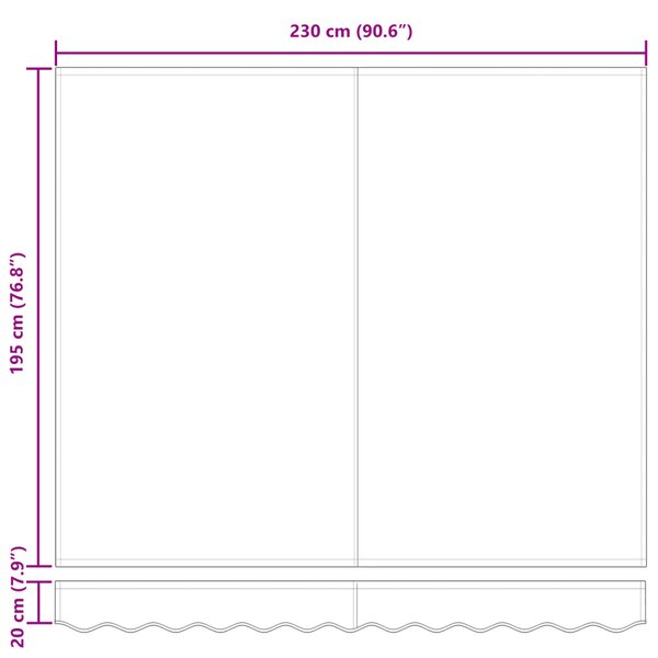 VidaXL Napellenző ponyva Kék és Fehér 235 x 195 cm Poliészter