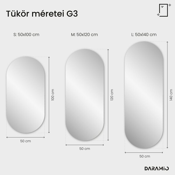 Atipikus fürdőszoba tükör LED világítással G3