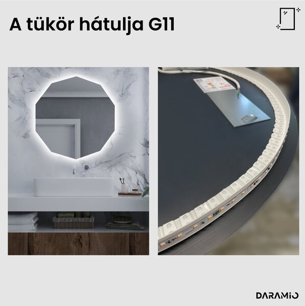 Atipikus fürdőszoba tükör LED világítással G11