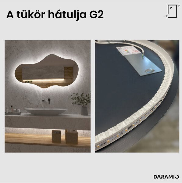 Atipikus fürdőszoba tükör LED világítással G2