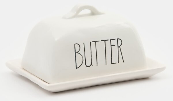 Sinsay - Kerámia vajtartó felirattal Butter - fehér