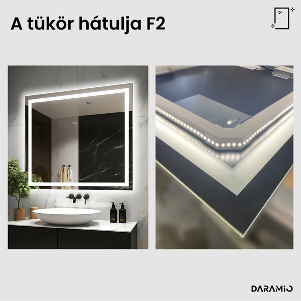 Fürdőszoba tükör LED-világítással F2