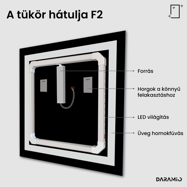 Fürdőszoba tükör LED-világítással F2