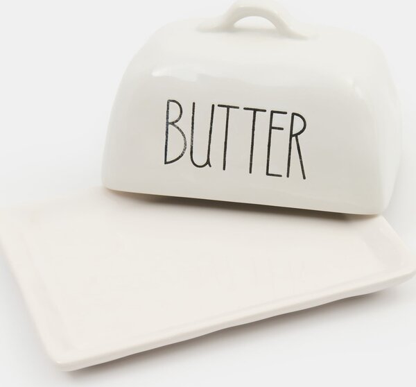 Sinsay - Kerámia vajtartó felirattal Butter - fehér