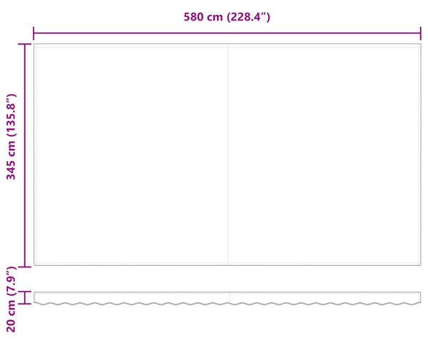 VidaXL Napellenző ponyva Zöld és sárga 580 x 345 cm Poliészter