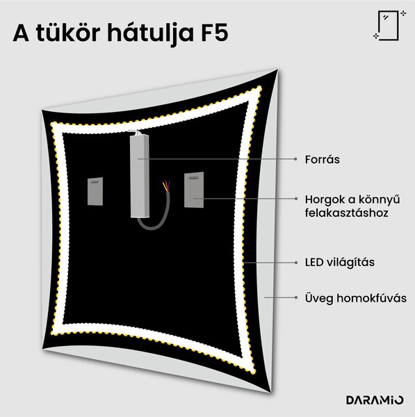Fürdőszoba tükör LED világítással F5