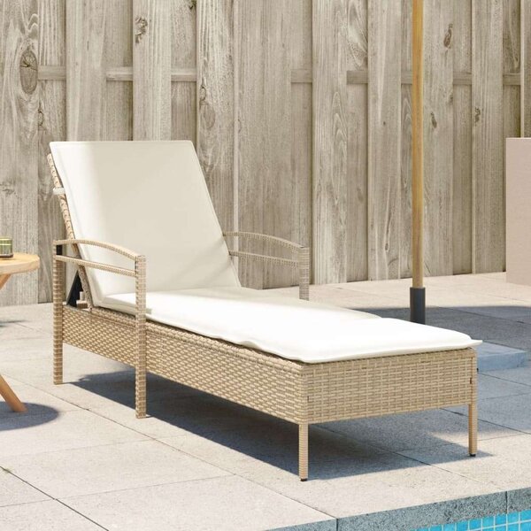 VidaXL Napozóágy - Polyrattan - Bézs - 200cm