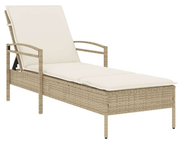 VidaXL Napozóágy - Polyrattan - Bézs - 200cm