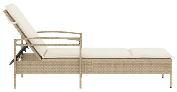 VidaXL Napozóágy - Polyrattan - Bézs - 200cm