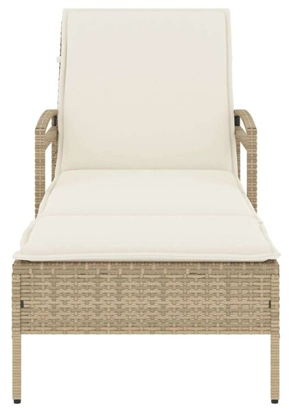 VidaXL Napozóágy - Polyrattan - Bézs - 200cm