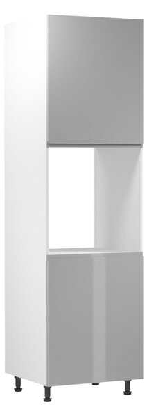 ARBOR beépített sütőhöz való konyhaszekrény - szélesség 60 cm, fényes szürke / fehér, balos változat