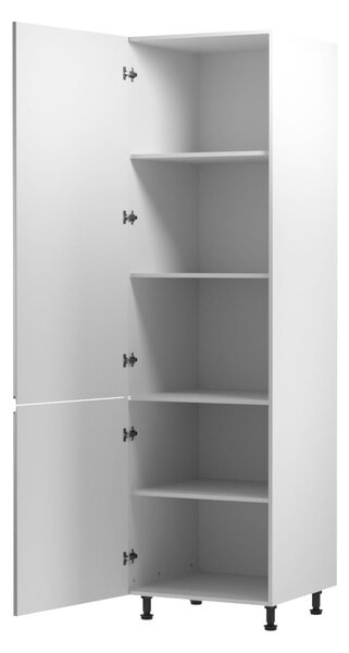 Magas konyhai polcos szekrény ARBOR - szélesség 60 cm, fényes szürke / fehér, balos változat
