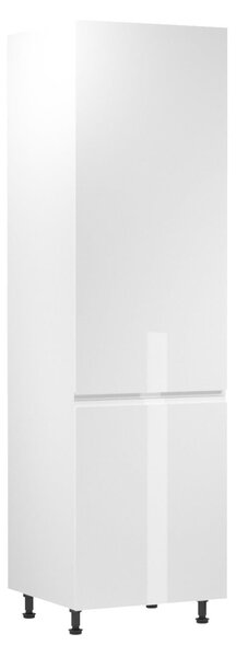 Magas konyhai polcos szekrény ARBOR - szélesség 60 cm, fényes fehér / fehér, balos változat