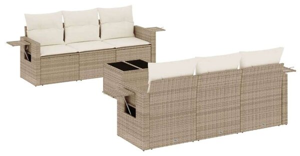 VidaXL Polyrattan Kerti Ülőgarnitúra - 7 részes - Bézs