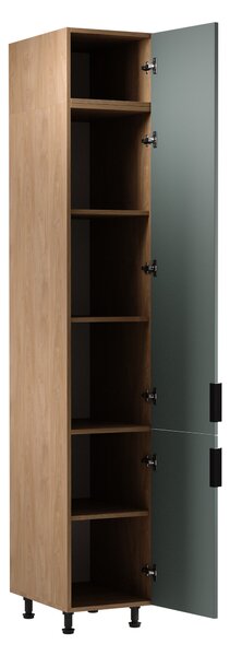 Magas konyhaszekrény SALERNO - szélesség 40 cm, tölgy / zöld