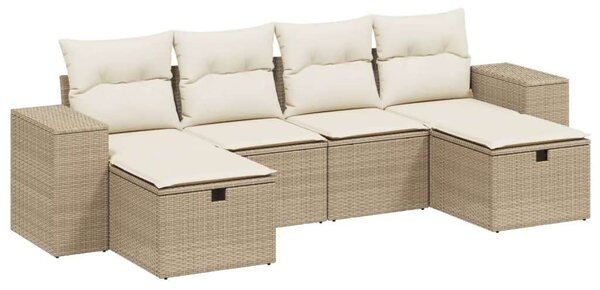 VidaXL Polyrattan Kerti Ülőgarnitúra - 6 részes - Bézs