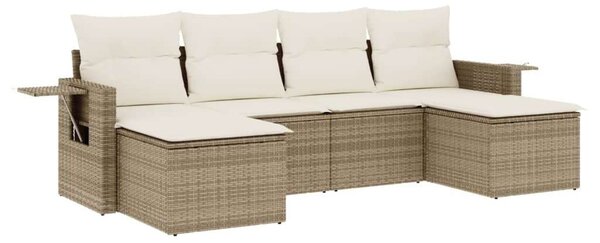 VidaXL Polyrattan Kerti Ülőgarnitúra - 6 részes - Bézs