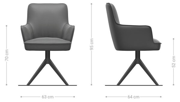 DELIFE Étkezőszék Heira-Flex karfás bouclé puha bézs kereszt láb széles fehér 360° forgatható billenő zsákrugós matrac