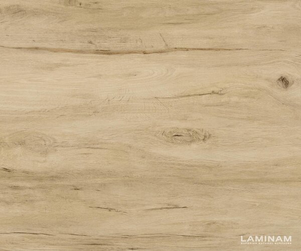 DELIFE Konzolasztal Edge poligonális 180x50 cm Laminam® Sabbia kerámia tölgyszínű Livos fekete fém