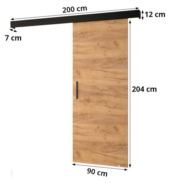 Tolóajtó 90 cm Sharlene Y (matt fehér + fekete)