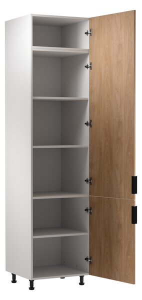 Magas konyhaszekrény SALERNO - szélesség 60 cm, fehér / tölgy