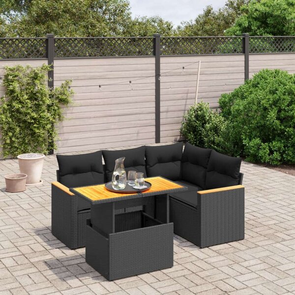 VidaXL Polyrattan Kerti Kanapé 5 részes szett