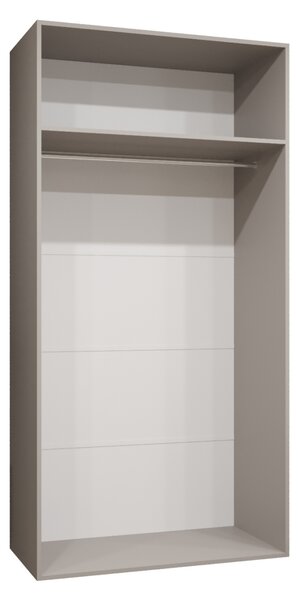 Tükrös gardrób CAITIR 2 100 cm - kasmír / fekete fogantyú