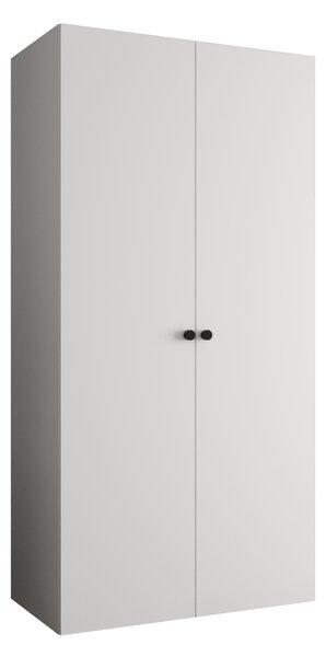 Elegáns CAITIR 1 gardróbszekrény 100 cm - fehér / fekete fogantyúk