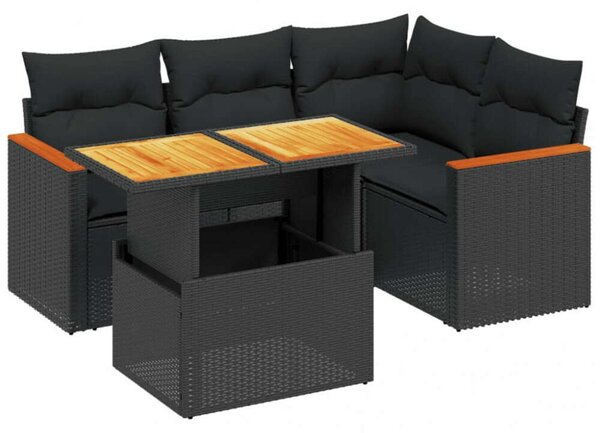 VidaXL Polyrattan Kerti Kanapé 5 részes szett