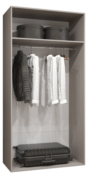 Tükrös gardrób CAITIR 2 100 cm - kasmír / fekete fogantyú