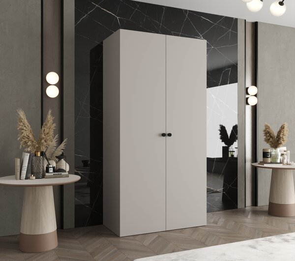 Elegáns gardrób CAITIR 1 100 cm - kasmír / fekete fogantyúk