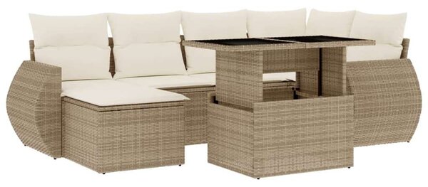 VidaXL Polyrattan Kerti Ülőgarnitúra - 7 részes - Bézs