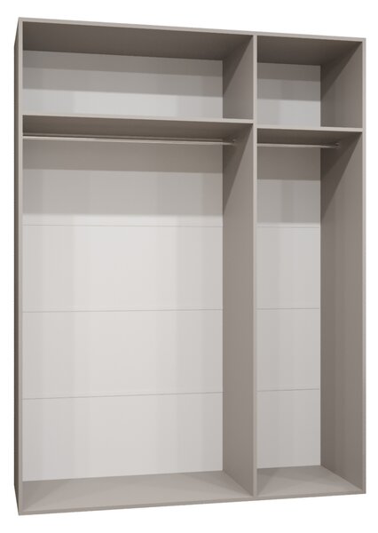 Elegáns CAITIR 1 gardróbszekrény 150 cm - fehér / fekete fogantyúk