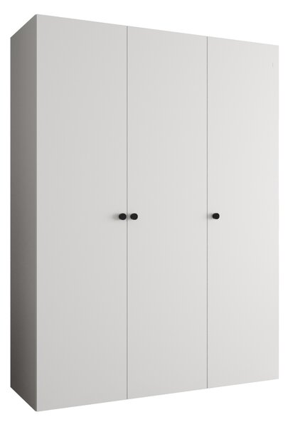Elegáns CAITIR 1 gardróbszekrény 150 cm - fehér / fekete fogantyúk