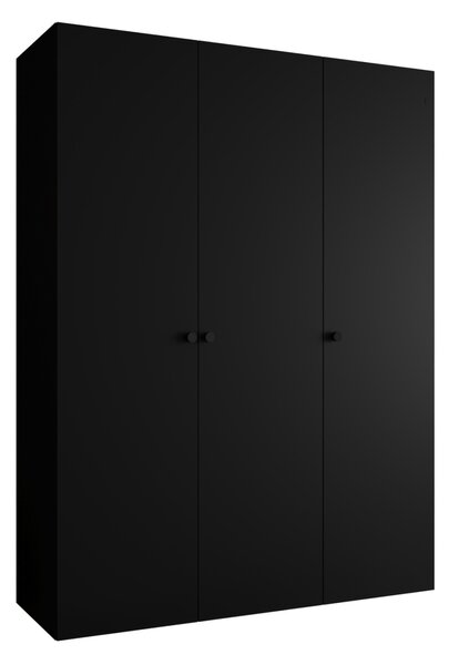 Elegáns CAITIR 1 gardróbszekrény 150 cm - fekete / fekete fogantyúk