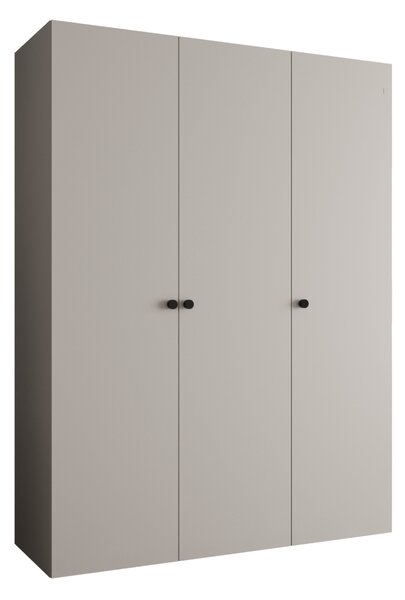 Elegáns CAITIR 1 gardróbszekrény 150 cm - kasmír / fekete fogantyúk