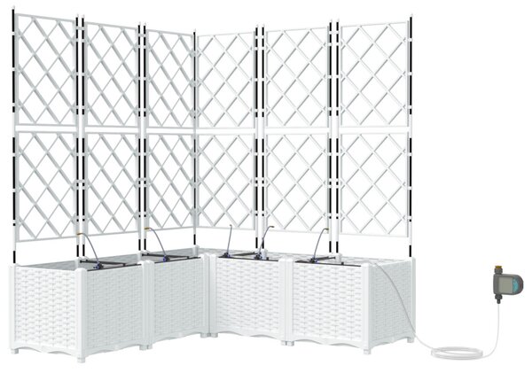 VidaXL Kerti cserép 5 pcs Fehér 120 x 120 x 142 cm Műanyag
