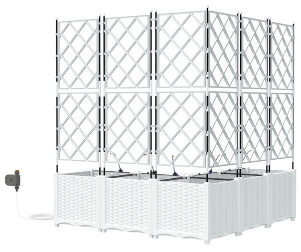 VidaXL Kerti cserép 5 pcs Fehér 120 x 120 x 142 cm Műanyag