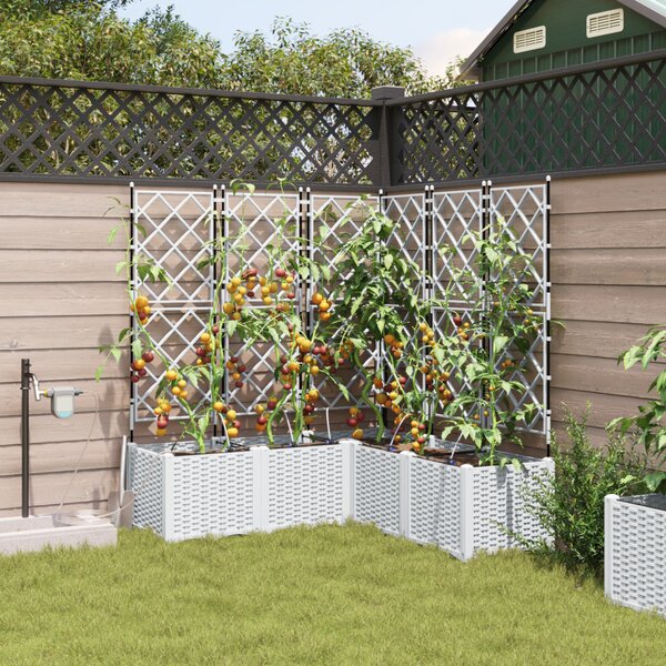 VidaXL Kerti cserép 5 pcs Fehér 120 x 120 x 142 cm Műanyag