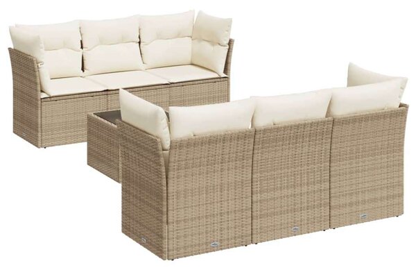 VidaXL Polyrattan Kerti Ülőgarnitúra - 7 részes - Bézs