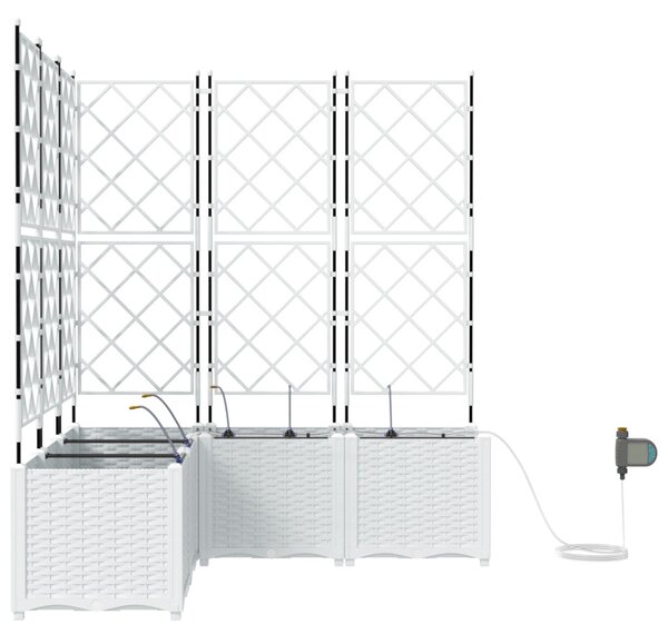 VidaXL Kerti cserép 5 pcs Fehér 120 x 120 x 142 cm Műanyag