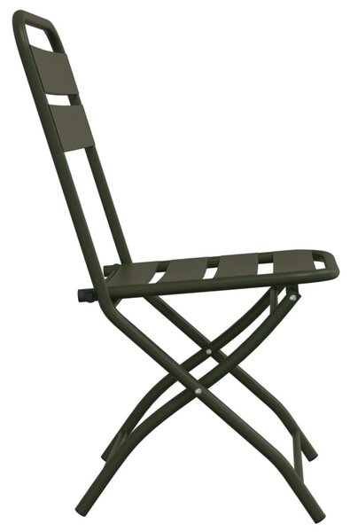 Kerti hajtható szék 2 pcs Zöld 42 x 52 x 82cm Porszórt acél