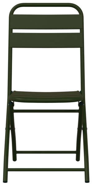 Kerti hajtható szék 2 pcs Zöld 42 x 52 x 82cm Porszórt acél