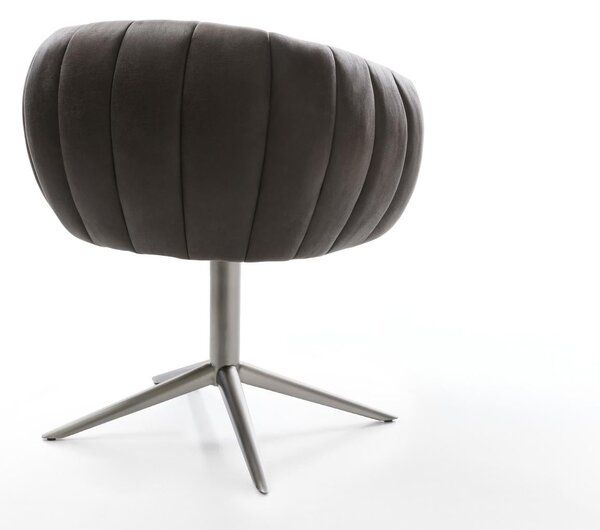 DELIFE Étkezőszék Jada-Flex mikroszálas antracit vintage grafit láb 360° forgatható billenő zsákrugós matrac