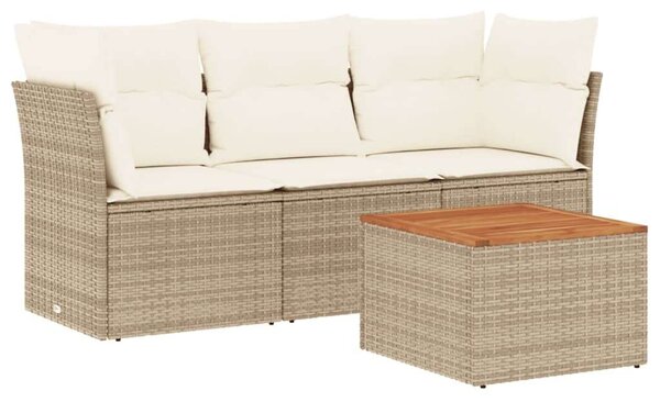 VidaXL Polyrattan Kerti Ülőgarnitúra - 4 részes, Bézs