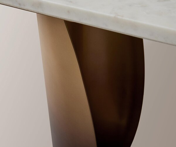 DELIFE Konzolasztal Solena 135x40 cm márvány fehér fém arany Fusion Finish